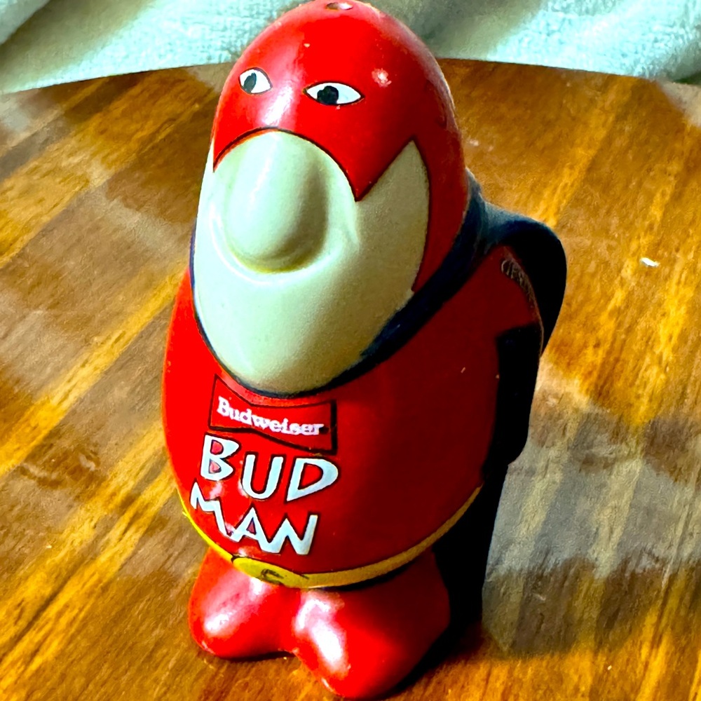 Vintage 1989 Budweiser Bud Man Collector Edition Ceramic Replacement Salt Shaker